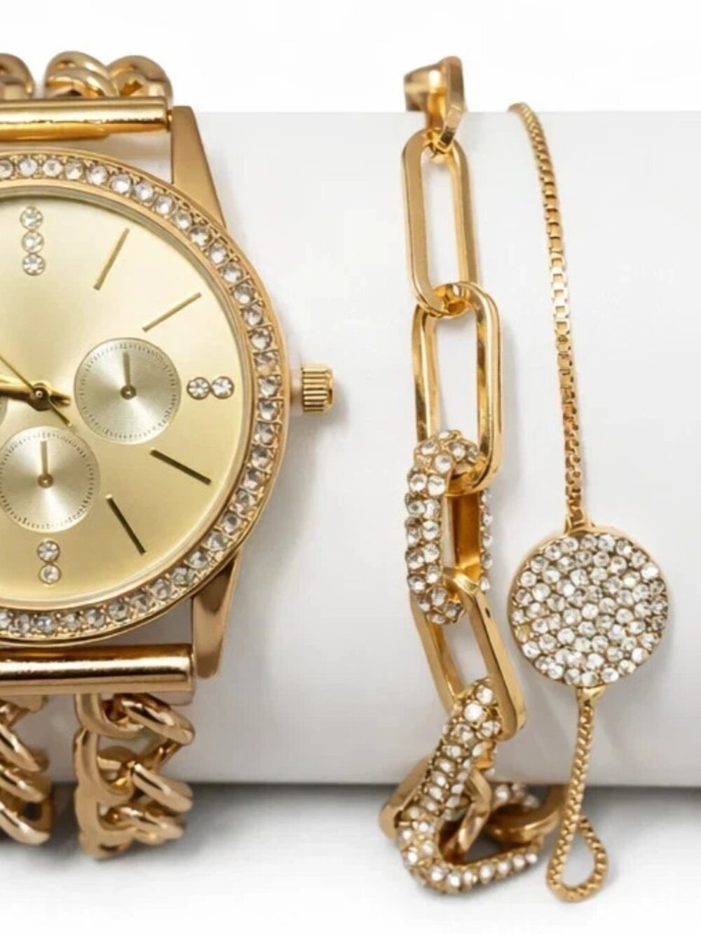 INC International Concepts Gold-Tone Women’s Watch & Bracelet Set New Open Box